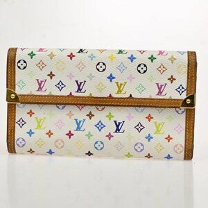 LOUIS VUITTON International Wallet Monogram Multicolor White